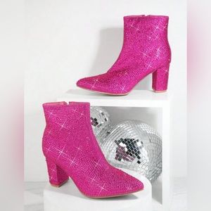 SHEIN Ankle High Sparkle Booties